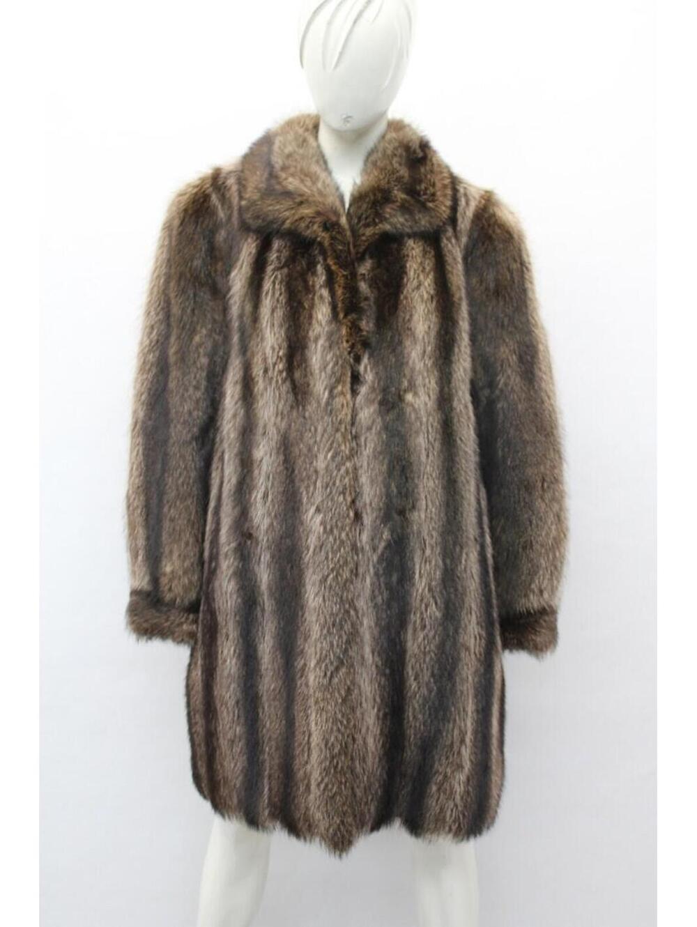 Excellent Raccoon Fur Coat Jacket Women Woman Size 6 Small